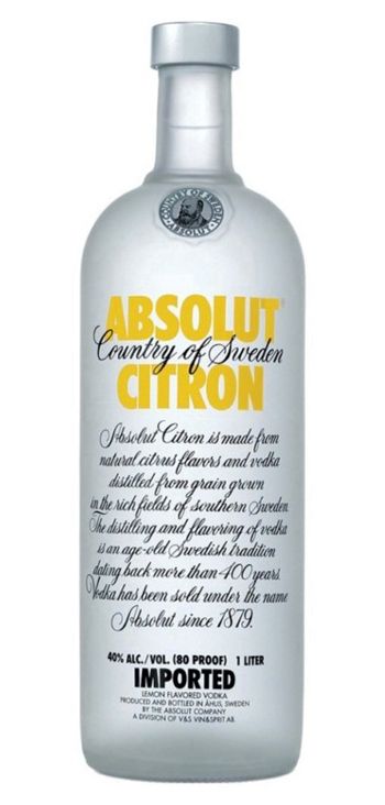 ABSOLUT CITRON VODKA 1LTR